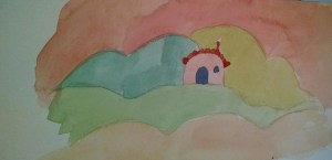 Pink house carmen wood illustration 