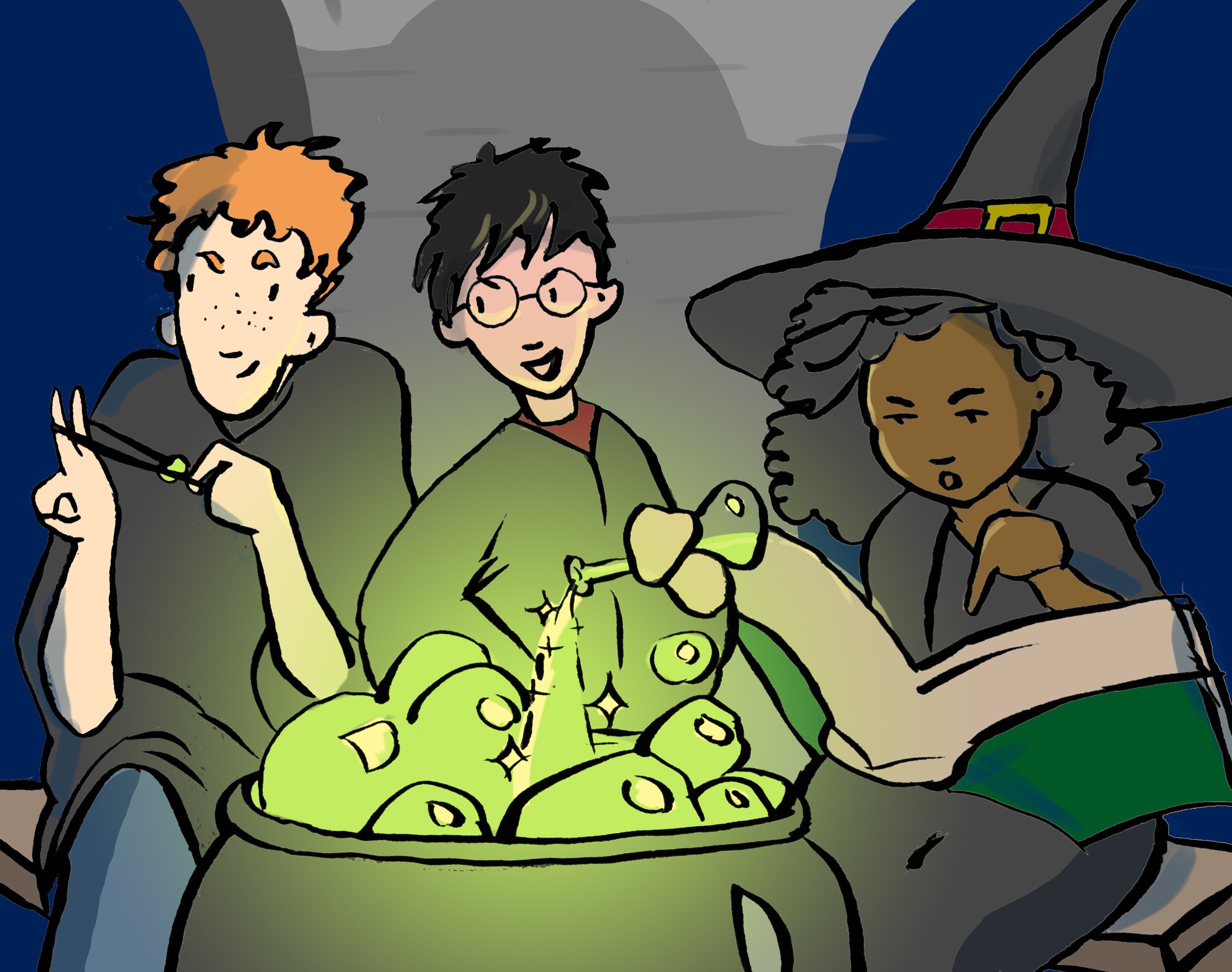 Harry Potter in Potions Class, Carmen Wood Illustration Minneapolis art graphic novel idea comic art